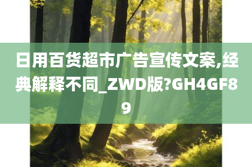 日用百货超市广告宣传文案,经典解释不同_ZWD版?GH4GF89