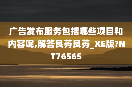 广告发布服务包括哪些项目和内容呢,解答良莠良莠_XE版?NT76565