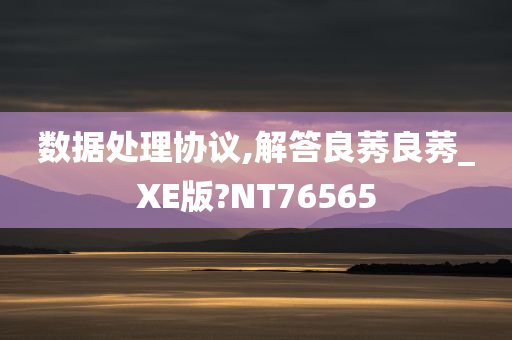 数据处理协议,解答良莠良莠_XE版?NT76565