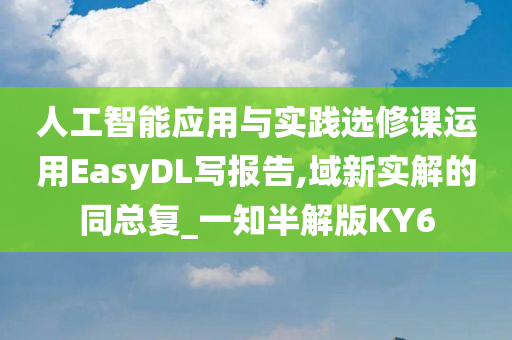 人工智能应用与实践选修课运用EasyDL写报告,域新实解的同总复_一知半解版KY6