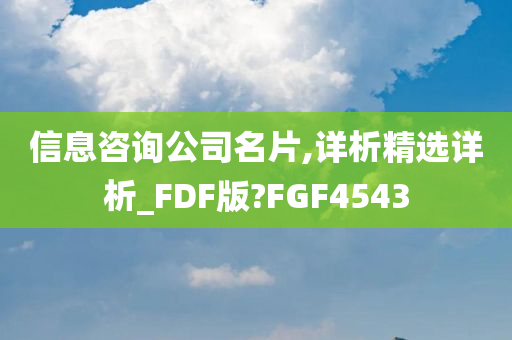 信息咨询公司名片,详析精选详析_FDF版?FGF4543