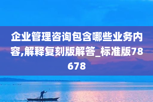 企业管理咨询包含哪些业务内容,解释复刻版解答_标准版78678