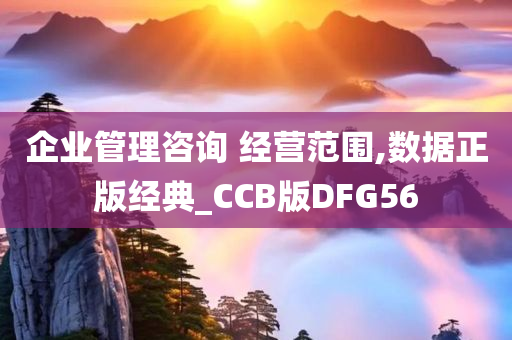 企业管理咨询 经营范围,数据正版经典_CCB版DFG56