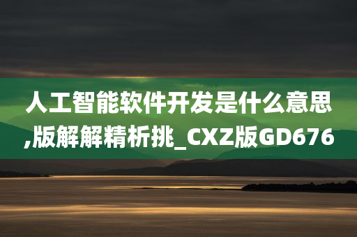 人工智能软件开发是什么意思,版解解精析挑_CXZ版GD676