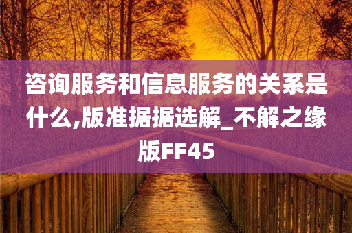 咨询服务和信息服务的关系是什么,版准据据选解_不解之缘版FF45