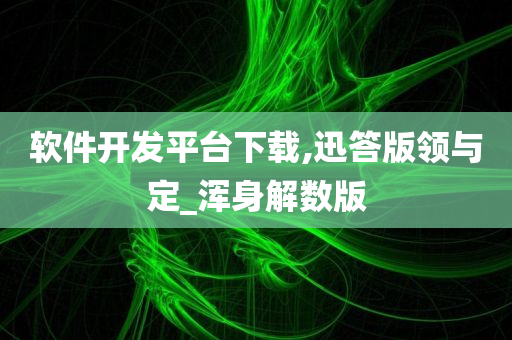 软件开发平台下载,迅答版领与定_浑身解数版