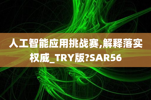 人工智能应用挑战赛,解释落实权威_TRY版?SAR56