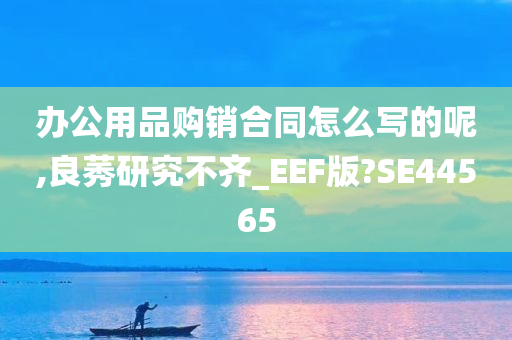 办公用品购销合同怎么写的呢,良莠研究不齐_EEF版?SE44565