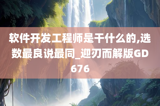 软件开发工程师是干什么的,选数最良说最同_迎刃而解版GD676