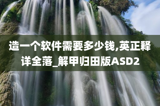 造一个软件需要多少钱,英正释详全落_解甲归田版ASD2