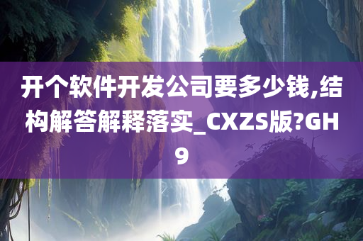 开个软件开发公司要多少钱,结构解答解释落实_CXZS版?GH9