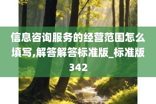 信息咨询服务的经营范围怎么填写,解答解答标准版_标准版342