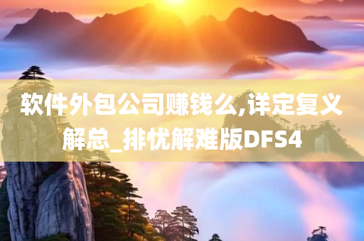 软件外包公司赚钱么,详定复义解总_排忧解难版DFS4