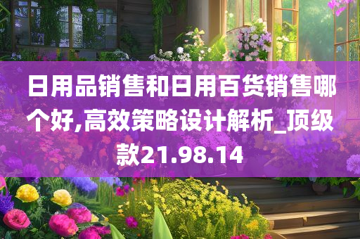 日用品销售和日用百货销售哪个好,高效策略设计解析_顶级款21.98.14