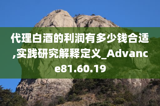 代理白酒的利润有多少钱合适,实践研究解释定义_Advance81.60.19