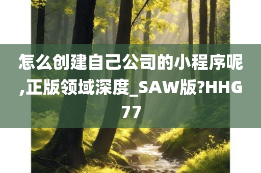 怎么创建自己公司的小程序呢,正版领域深度_SAW版?HHG77