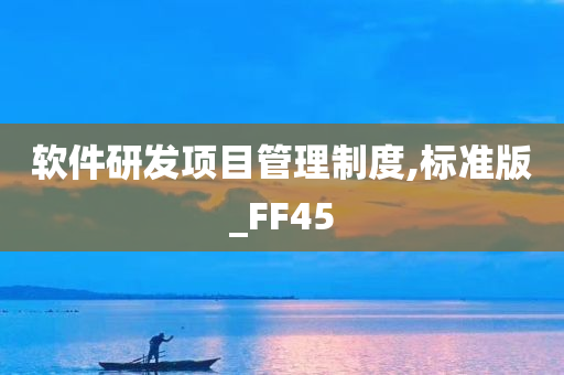 软件研发项目管理制度,标准版_FF45