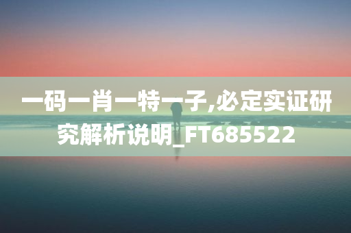 一码一肖一特一子,必定实证研究解析说明_FT685522