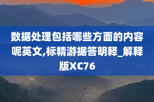 数据处理包括哪些方面的内容呢英文,标精游据答明释_解释版XC76