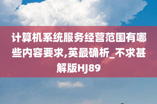 计算机系统服务经营范围有哪些内容要求,英最确析_不求甚解版HJ89