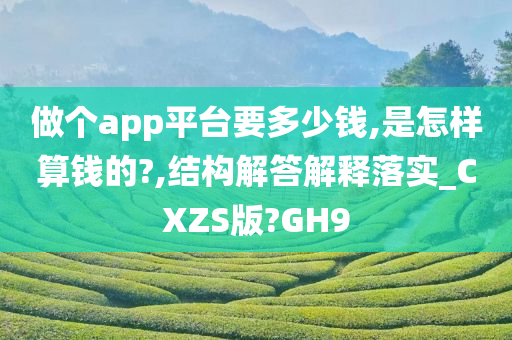 做个app平台要多少钱,是怎样算钱的?,结构解答解释落实_CXZS版?GH9