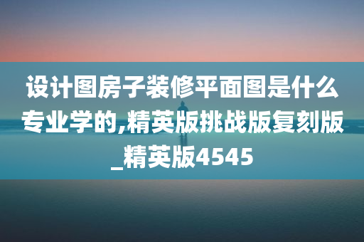 设计图房子装修平面图是什么专业学的,精英版挑战版复刻版_精英版4545