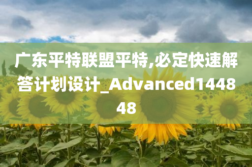 广东平特联盟平特,必定快速解答计划设计_Advanced144848