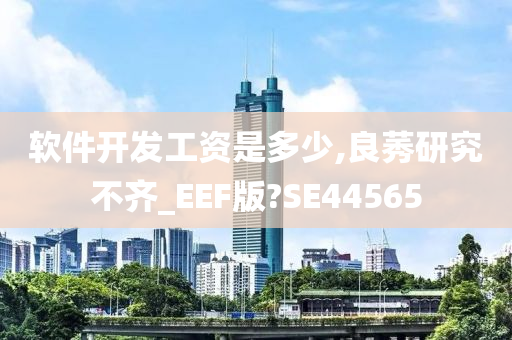 软件开发工资是多少,良莠研究不齐_EEF版?SE44565