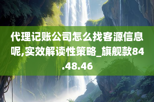 代理记账公司怎么找客源信息呢,实效解读性策略_旗舰款84.48.46