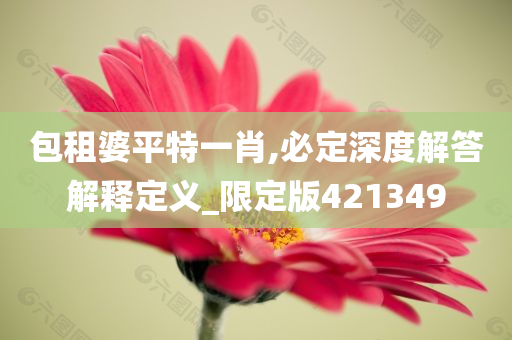 包租婆平特一肖,必定深度解答解释定义_限定版421349