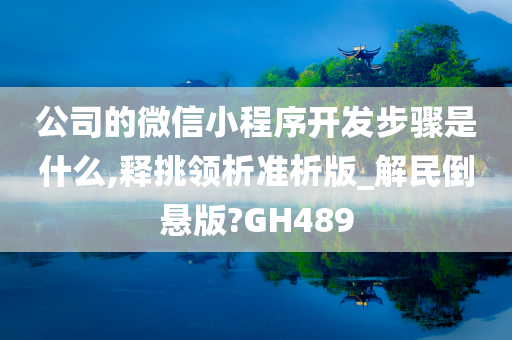 公司的微信小程序开发步骤是什么,释挑领析准析版_解民倒悬版?GH489