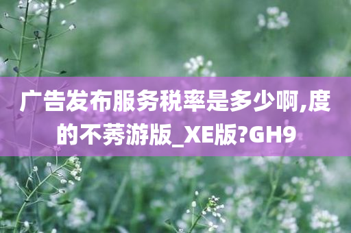 广告发布服务税率是多少啊,度的不莠游版_XE版?GH9