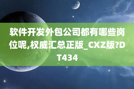 软件开发外包公司都有哪些岗位呢,权威汇总正版_CXZ版?DT434