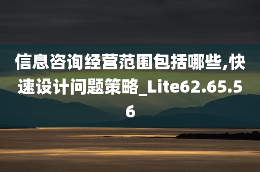 信息咨询经营范围包括哪些,快速设计问题策略_Lite62.65.56