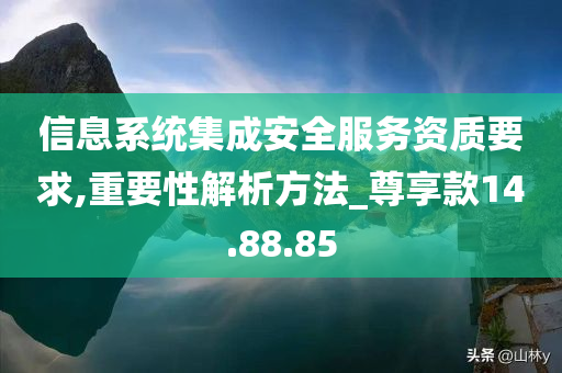 信息系统集成安全服务资质要求,重要性解析方法_尊享款14.88.85