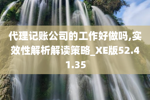 代理记账公司的工作好做吗,实效性解析解读策略_XE版52.41.35