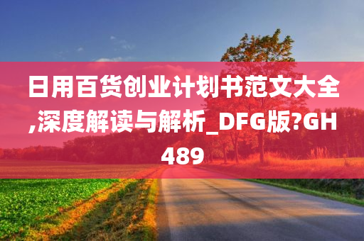 日用百货创业计划书范文大全,深度解读与解析_DFG版?GH489