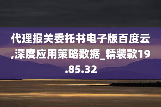 代理报关委托书电子版百度云,深度应用策略数据_精装款19.85.32