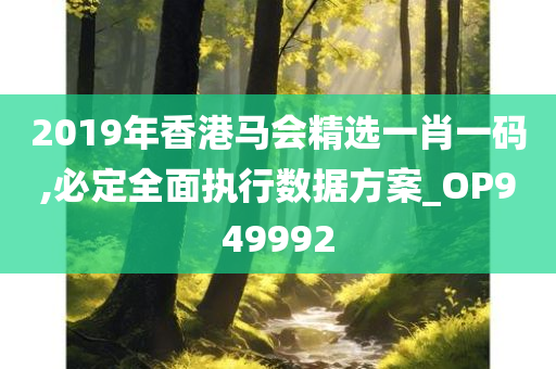 2019年香港马会精选一肖一码,必定全面执行数据方案_OP949992