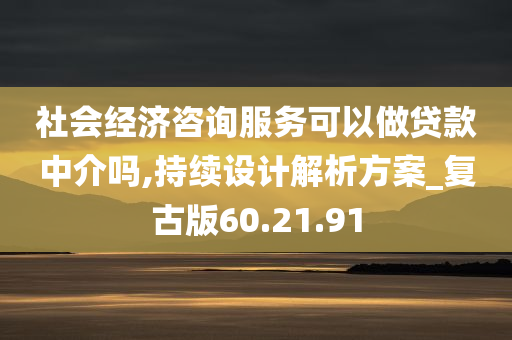 社会经济咨询服务可以做贷款中介吗,持续设计解析方案_复古版60.21.91