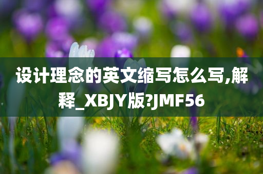 设计理念的英文缩写怎么写,解释_XBJY版?JMF56