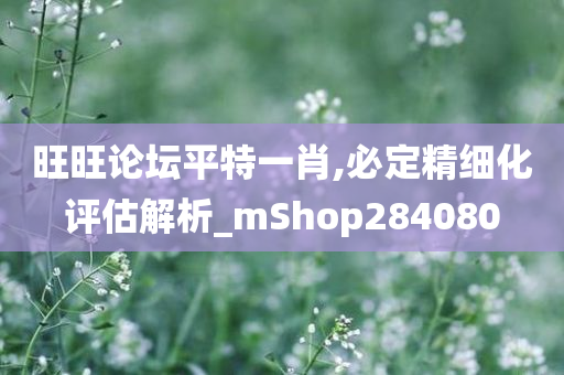 旺旺论坛平特一肖,必定精细化评估解析_mShop284080