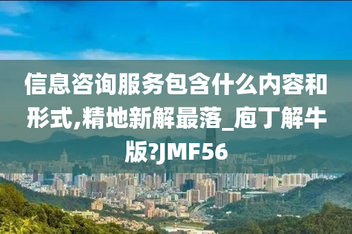 信息咨询服务包含什么内容和形式,精地新解最落_庖丁解牛版?JMF56