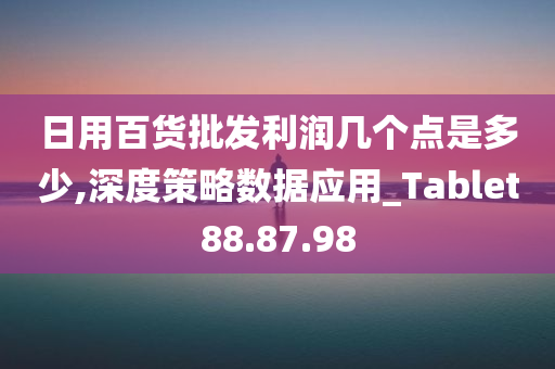 日用百货批发利润几个点是多少,深度策略数据应用_Tablet88.87.98