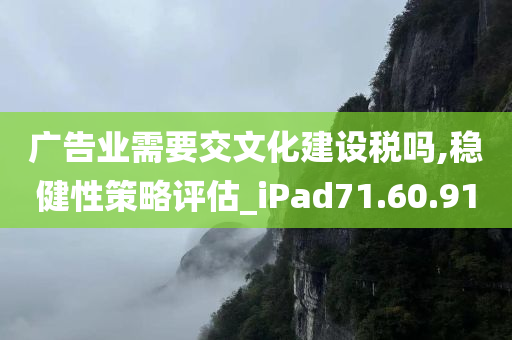 广告业需要交文化建设税吗,稳健性策略评估_iPad71.60.91