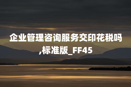 企业管理咨询服务交印花税吗,标准版_FF45