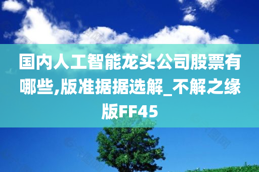 国内人工智能龙头公司股票有哪些,版准据据选解_不解之缘版FF45