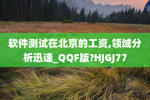 软件测试在北京的工资,领域分析迅速_QQF版?HJGJ77