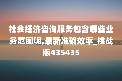 社会经济咨询服务包含哪些业务范围呢,最新准确效率_挑战版435435