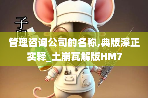 管理咨询公司的名称,典版深正实释_土崩瓦解版HM7